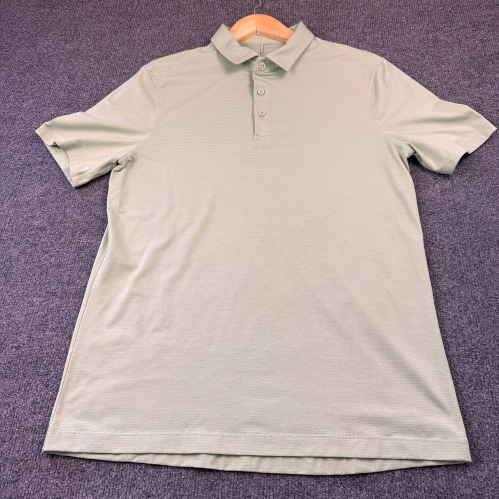 Lululemon Evolution Polo Mens Sage Green Good Short Sleeve Golf Shirt
